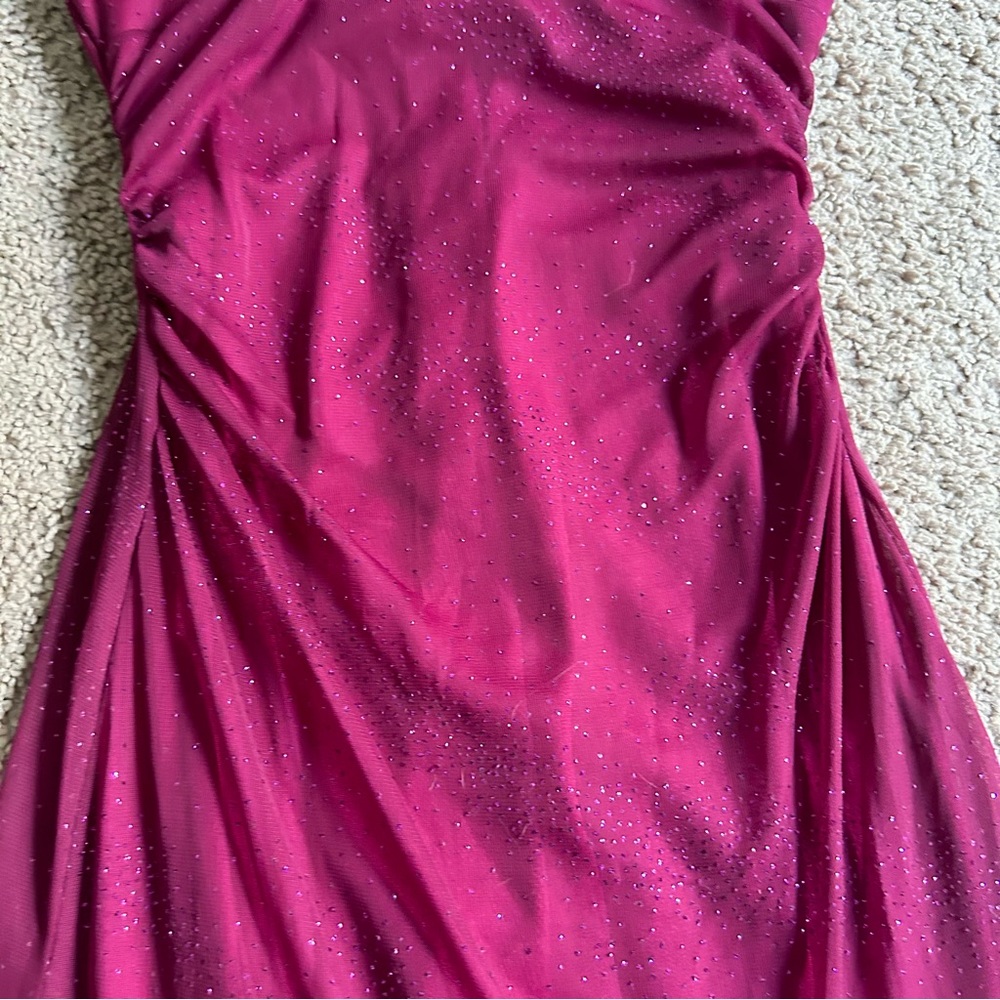 Jodi Kristopher Asymmetrical Dress in Deep Pink - Picture 8 of 9